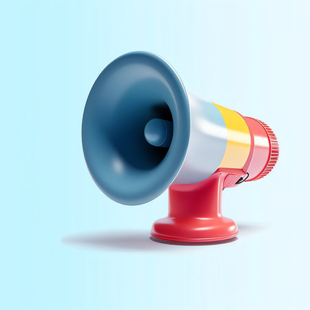 Generative AI Loudspeaker on yellow background vector illustration. 3d megaphone banner template. Hiring new job vacancy, announcement, special offerの素材