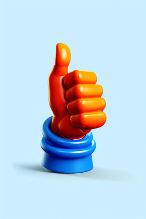 3d like icon, thumb up social media icon, isolated on white background. Vector illustrationの素材