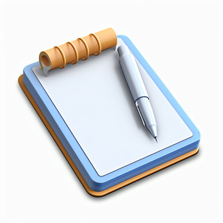 Generative AI Clipboard with pen 3d vector iconの素材