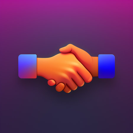 Handshake icon. 3d vector illustration. Handshake concept.の素材