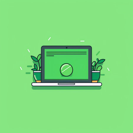 Laptop with a checklist . All green ticks. Vector illustration in flat styleの素材