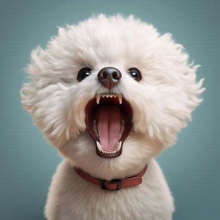 Generative AI Dog withTongue Out. 3D Illustrationの素材