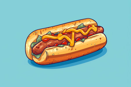 Generative AI hot dog delicious fast food best choice poster template vectorの素材