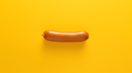 Generative AI Pattern of fresh made hot dogs on yellow pastel backgroundの素材