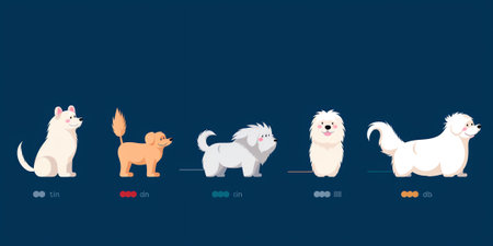 Generative AI Dog Weight Illustration flat, editable stroke and color fill.の素材