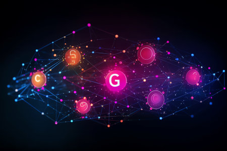 Generative AI 5G or 6G dot line mobile technology. Wireless data network and connection technology concept. high-speed, futuristic background. vector design.の素材