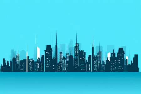 Generative AI Modern City Skyline Vectorの素材