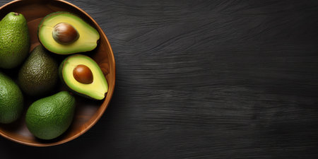 Generative AI Avocado seeds on wooden background. Seeds ready to be grownの素材