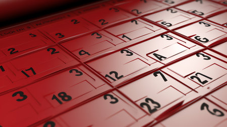 Generative AI Concept image of a Calendar with a red push pin. Closeup shot of a thumbtack attached. The words Get Flu Shot written on a white notebook to remind you an important appointment.の素材
