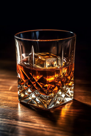 Generative AI A small shot glass of delicious whiskeyの素材