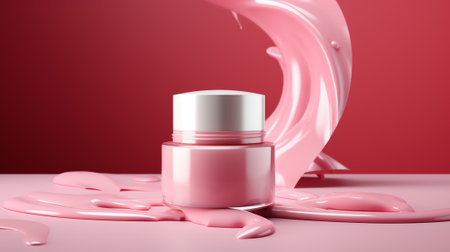 Generative AI A closeup shot of cosmetic product swith space for your textの素材