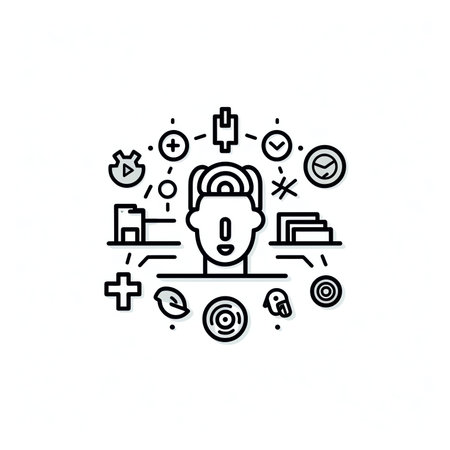 Generative AI Target market concept, audience, focus group, crowdsourcing and crowdfunding, public relations, vector line iconの素材