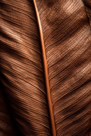 Generative AI Raspberry plant leaf texture, pastel brown colored. Macrophotography of natural pattern of the leaf. Raspberry plant leaf.の素材