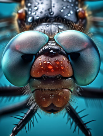 Generative AI Beautiful macro photography of dragonflyの素材