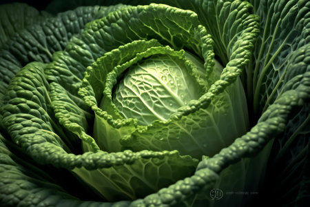 Generative AI Macro shot of the cabbageの素材