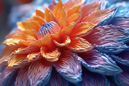 Generative AI Dahlia colorful flower macro shotの素材