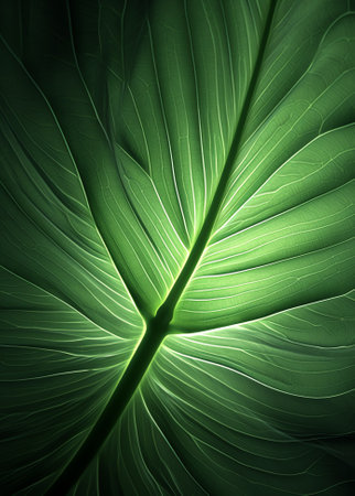 Generative AI New green top leaf in macro photographyの素材
