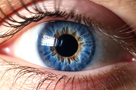 Generative AI Beautiful blue eye macro shotの素材