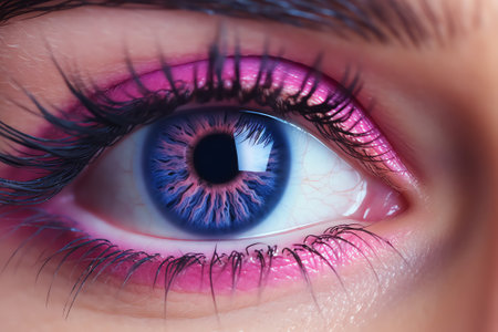 Generative AI perfect colored eyes detail macro shotの素材