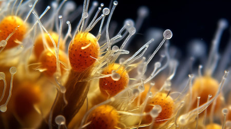 Generative AI stamen macro center connectionsの素材