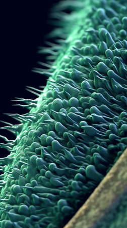 Generative AI Extreme close up shot of tooth brush bristlesの素材