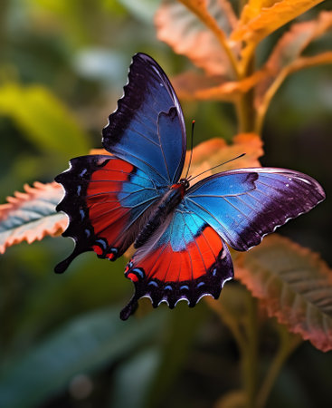 Generative AI sri lankan colorful butterflies. macro photography.の素材