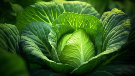 Generative AI Macro shot of the cabbageの素材