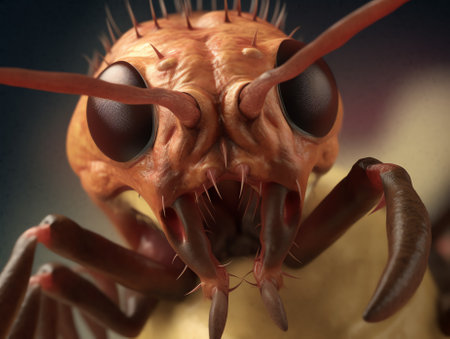 Generative AI Close up Termite on wood,Macro shotの素材