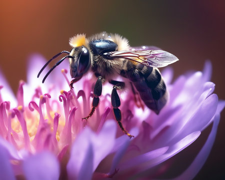 Generative AI Macro flowers and insects photographyの素材