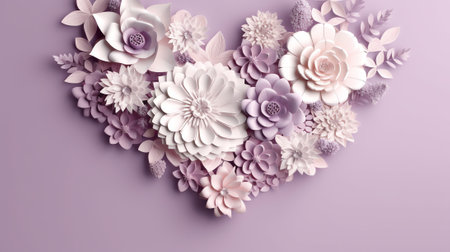 Generative AI White dahlia with violet heart close-up , floral background.の素材