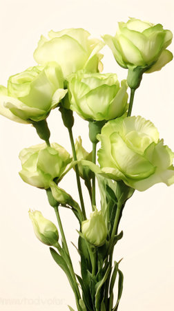 Generative AI Beauty eustoma on a white backgroundの素材