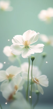 Generative AI Beautiful Macro Shot of Magic Flowers. Border Art Design.Extreme close up Photography.Conceptual Abstract Image.Green Nature Background.Artistic Floral Art.Creative Wallpaper.Amazing Spring Flower.の素材