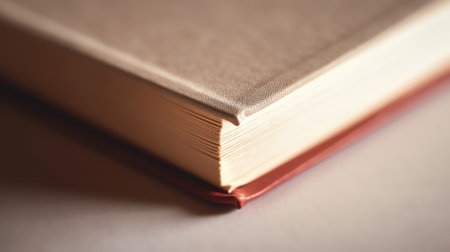 Generative AI Closed book isolated on black background with large free blank copy space, macro shot photo. Beautiful still life photography of relaxation mood.の素材