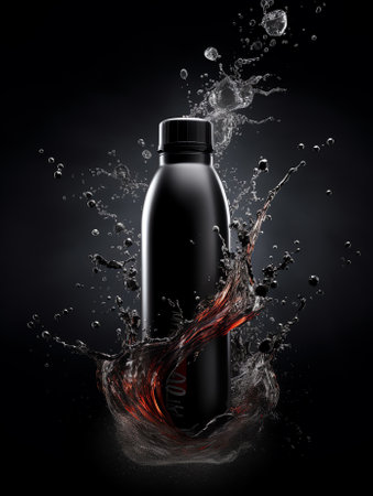 Generative AI motion blur macro photography of plastic bottleの素材