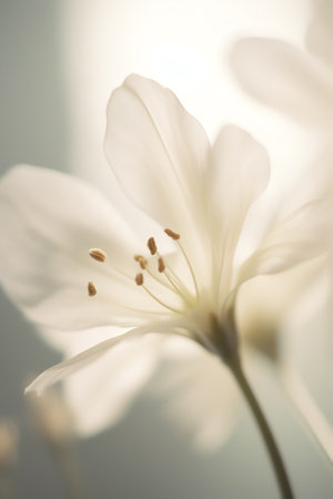 Generative AI White Flower Background, Sympathy Card, White Floral Wedding Background, Flower Macro Closeupの素材