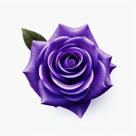 Generative AI Beautiful lavender-hued rose, isolated on white.の素材