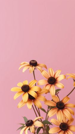 Generative AI Beautiful Pink flowers Echinacea close-up on a blurred background. Echinacea Purpurea (Purple coneflower) medicinal plant it is used to strengthen the immune system.の素材