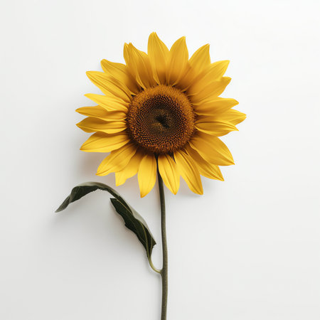 Generative AI Sunflower flower isloted on a white backgroundの素材