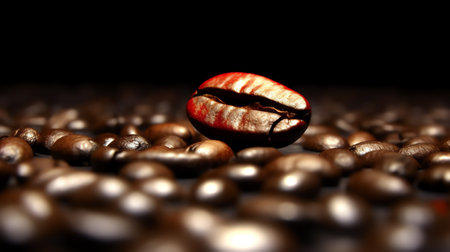 Generative AI Macro photography of roasted coffee beans.の素材