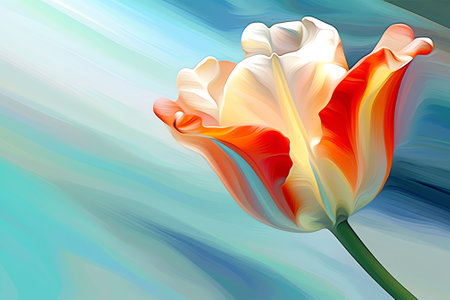 Generative AI colorful tulip flower still life colorful flower macro,flower backgroundの素材