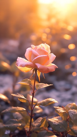 Generative AI Macro Flower Rose Tiny Color Winterの素材