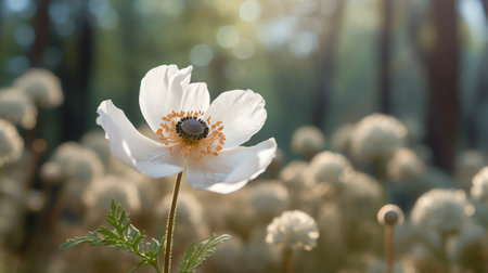 Generative AI Anemone flowers blooming in springの素材