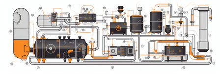 Generative AI Gas Industry and Smart Home Maintenance Service Workers Set, Engineer Control Pipe, Solar Panel, Manometer, Factory Technician Engineering, Gasman, Mechanic Facility, Cartoon Flat Vector Illustrationの素材