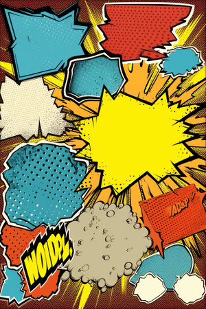 Generative AI Set of Comics Bubbles in Vintage Styleの素材