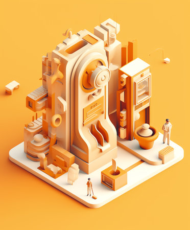 Generative AI Tiny Female Character Holding Huge Telephone Tube near Melting Clock. Frustrated Woman Calling to Clinic, Emergency, Support Service, Long Waiting and Boring Concept. Cartoon Vector Illustrationの素材