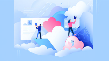 Generative AI 5g Networks Global Technologies Website Landing Page. People Using New Generation of Connection for Gadgets. Workers Install Equipment for Internet Web Page Banner. Cartoon Flat Vector Illustrationの素材