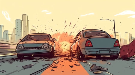 Generative AI Car Assistance. Roadside Tow Truck Service. Broken Vehicle. Vector illustrationの素材