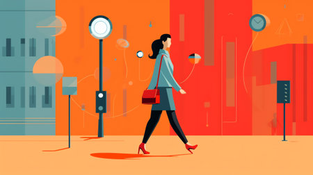 Generative AI Woman Carry Cellphone Charger Wire for Charging Smartphone. Tiny Female Character with Usb Cable for Mobile Phone People Use Smart Digital Technologies and Accessories. Flat Vector Illustrationの素材