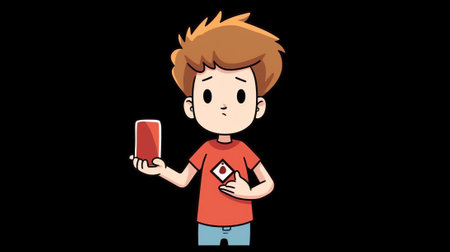 Generative AI Anxious Male Character with Smartphone Shocked with Internet Account been Blocked. User can not Enter in Social Media Networks due to Blocking Private Page. Cartoon People Vector Illustrationの素材