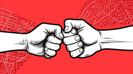 Generative AI Pop Art Health Care, Charity, Children Donation Concept. Adult and Child Hands make Heart Shape. Vector illustrationの素材